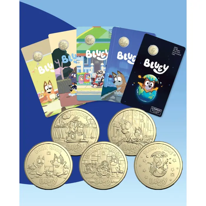 2026 Bluey $2 5-Coin in Card Special Privy Mark UNC Set 