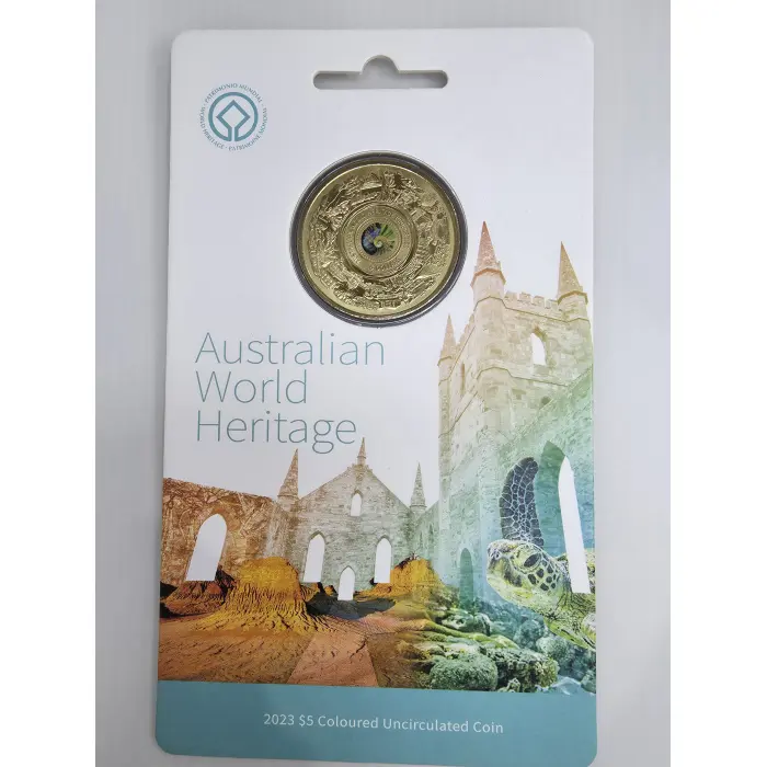 Australia 2023 World Heritage Colour $5 Dollar Coin In Card