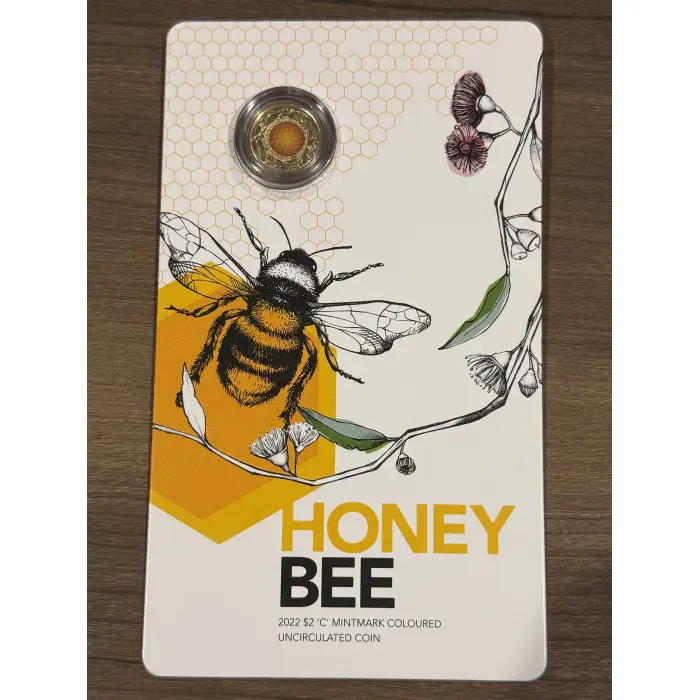 Coloured $2 2022 Honey Bee 'C' Mintmark UNC
